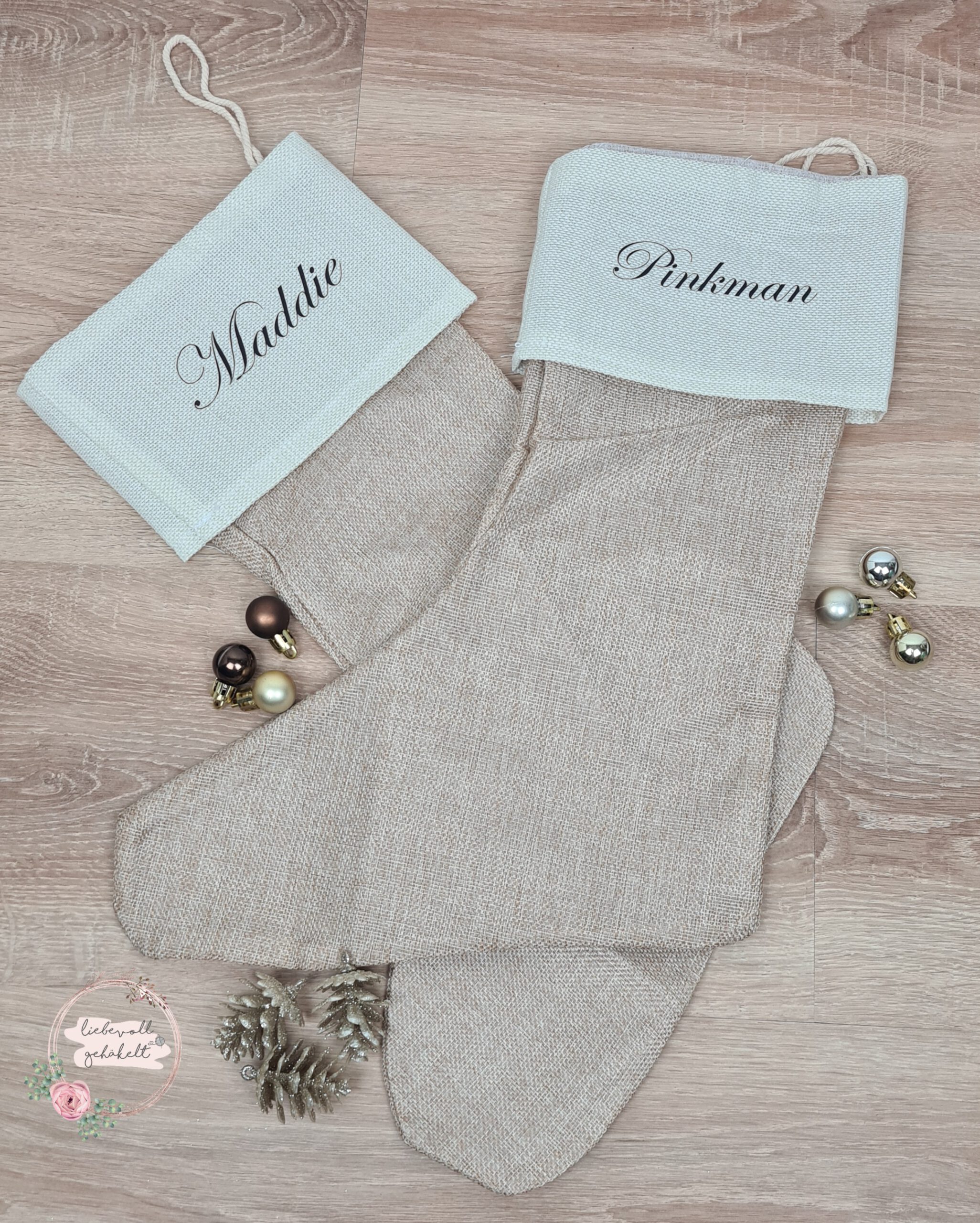 Weihnachtsstiefel aus Jute